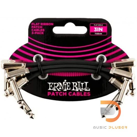 Ernie Ball FLAT RIBBON PATCH CABLE 3″ BLACK Pack 3 Ernie Ball FLAT RIBBON PATCH CABLE 3″ BLACK Pack 3