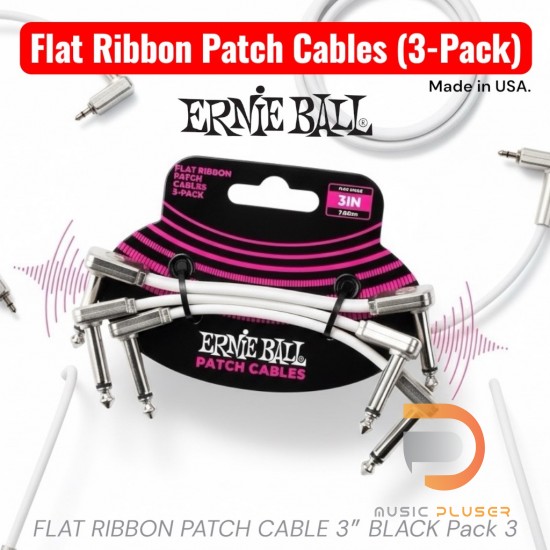 Ernie Ball Flat Ribbon Patch Cables (3-Pack)