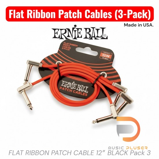Ernie Ball Flat Ribbon Patch Cables (3-Pack)