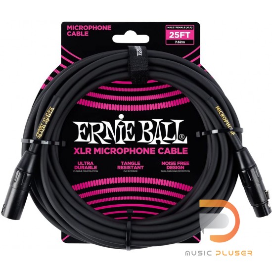 Ernie Ball MICROPHONE CABLE 25FT XLR Black