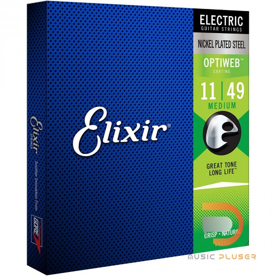 Elixir Electric Guitar Strings with NANOWEB Coating, Medium (.011-.049)