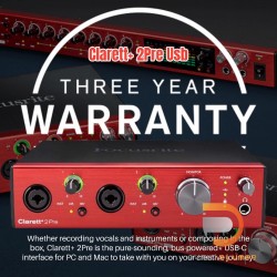 Focusrite CLARETT+ 2Pre | ออดิโอ อินเตอร์เฟส PURE-SOUNDING 10-IN / 4-OUT AUDIO INTERFACE FOR THE RECORDING ARTIST