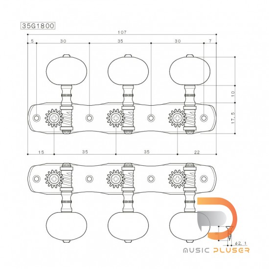 GOTOH Classical Guitar Machine Heads 35G1800