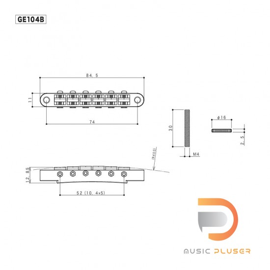 GOTOH Guitar Bridge GE104B RELIC for Gibson Les Paul / SG GOTOH Guitar Bridge GE104B RELIC for Gibson Les Paul / SG
