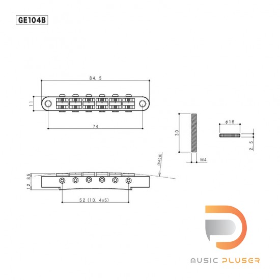 GOTOH Guitar Bridge GE104B RELIC for Gibson Les Paul / SG