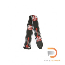 Gibson Strap 2″ Woven Strap w/Gibson Logo (monogram) Red