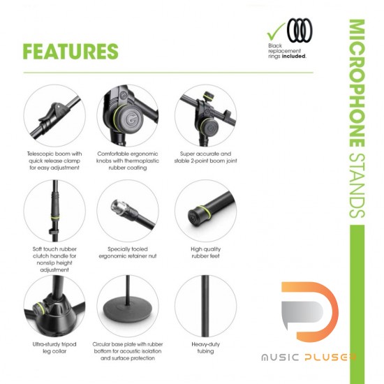 Gravity MS4321B Microphone Stand ขาตั้งไมโครโฟนแบบปรับระดับได้ พกพาสะดวก น้ำหนักเบา Gravity MS4321B Microphone Stand ขาตั้งไมโครโฟนแบบปรับระดับได้ พกพาสะดวก น้ำหนักเบา