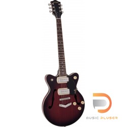 Gredtsch G2655-P90 STREAMLINER™ CENTER BLOCK JR. DOUBLE-CUT P90 WITH V-STOPTAIL CLARET BURST