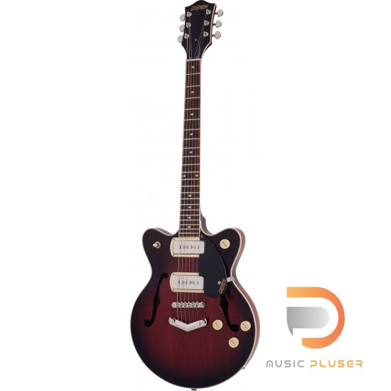 Gredtsch G2655-P90 STREAMLINER™ CENTER BLOCK JR. DOUBLE-CUT P90 WITH V-STOPTAIL CLARET BURST