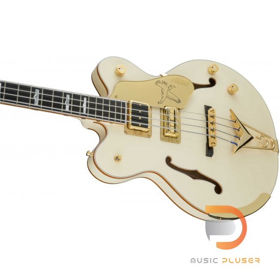 Gretsch G6136B-TP Tom Petersson Signature Falcon™ 4-String Bass with Cadillac Tailpiece, Rumble’Tron™ Pickup, Aged White Lacquer
