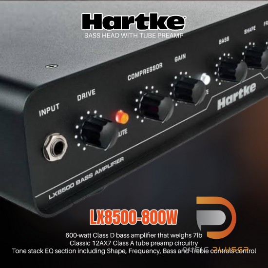 HARTKE LX8500-800W BASS HEAD WITH TUBE PREAMP