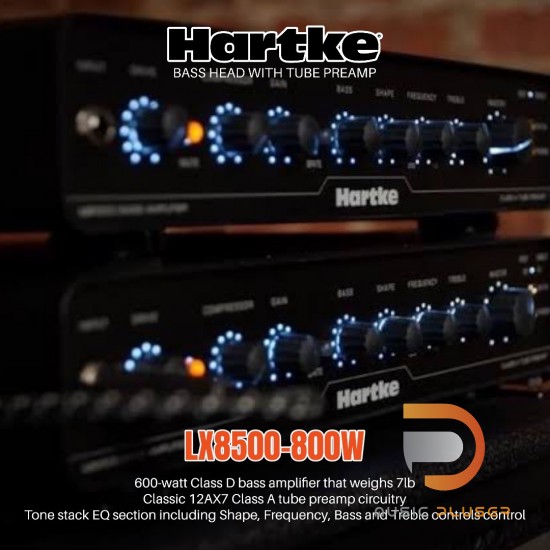 HARTKE LX8500-800W BASS HEAD WITH TUBE PREAMP