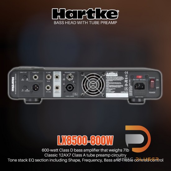 HARTKE LX8500-800W BASS HEAD WITH TUBE PREAMP