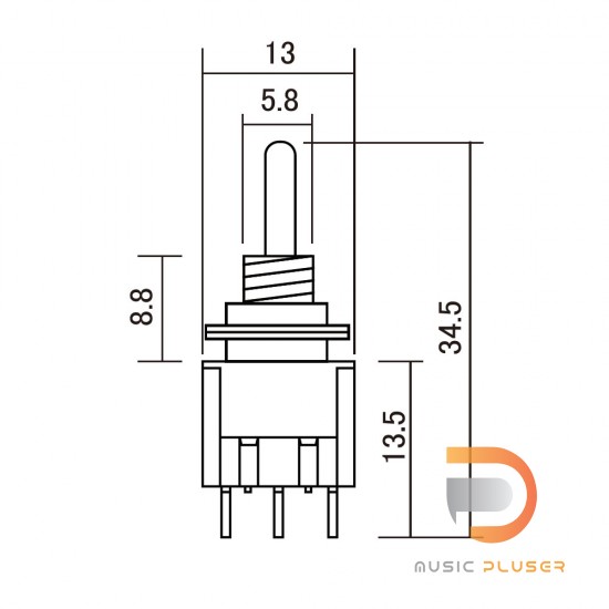 HOSCO Mini Toggle Switch ON-ON-ON