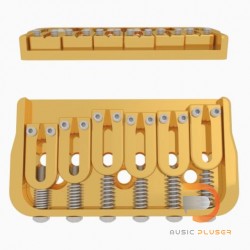 Hipshot 6 String Fixed Guitar Bridge Gold