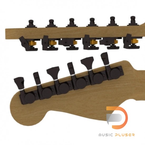 Hipshot Machine Heads Grip-Lock Open Stag Black L6 Hipshot Machine Heads Grip-Lock Open Stag Black L6