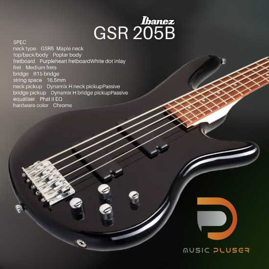 กีตาร์เบสไฟฟ้า Ibanez GSR205-BKN (5 Strings)