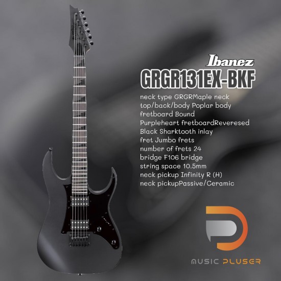 กีตาร์ไฟฟ้า Ibanez GRGR131EX-BKF กีตาร์ไฟฟ้า Ibanez GRGR131EX-BKF