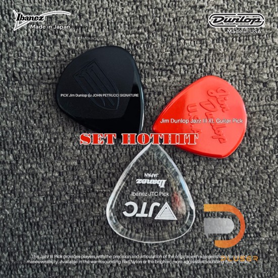 ปิ๊กกีต้าร์ Ibanez และ ปิ๊กกีต้าร์ Jim Dunlop คละแบบ งานดีๆจาก Japan และ USA จับกระชับถนัดมือ