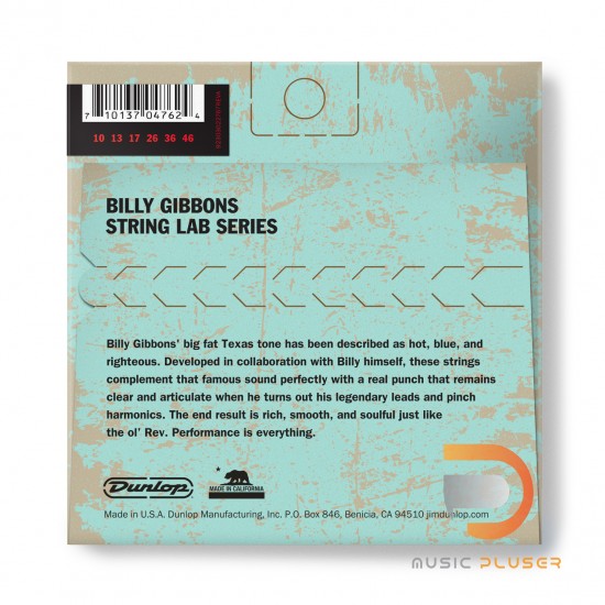 DUNLOP BILLY GIBBONS CUSTOM REV WILLY'S GUITAR STRINGS 10-46 RWN1046