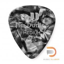 DUNLOP CELLULOID BLACK PEARLOID PICK MEDIUM 483-02MD