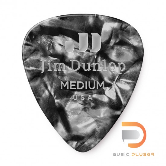 DUNLOP CELLULOID BLACK PEARLOID PICK MEDIUM 483-02MD