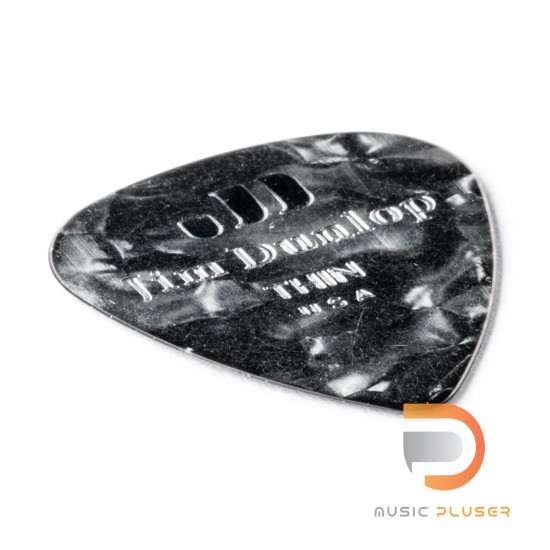 DUNLOP CELLULOID BLACK PEARLOID PICK THIN 483-02TH