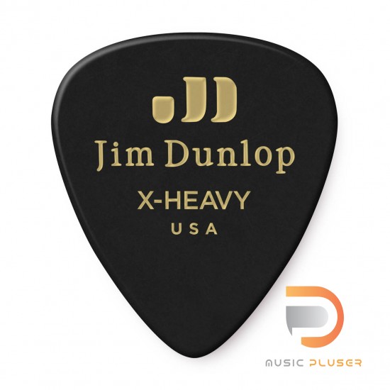 DUNLOP CELLULOID BLACK PICK EXTRA HEAVY 483-03XH