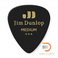 DUNLOP CELLULOID BLACK PICK MEDIUM 483-03MD