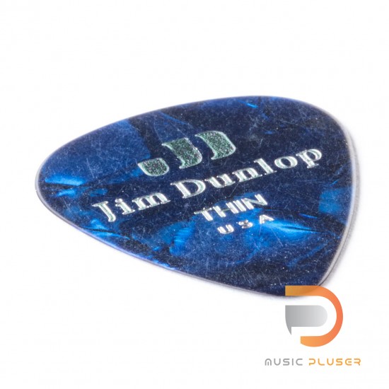 DUNLOP CELLULOID BLUE PEARLOID PICK THIN 483-10TH