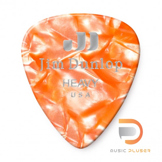 DUNLOP CELLULOID ORANGE PEARLOID PICK HEAVY 483-08HV