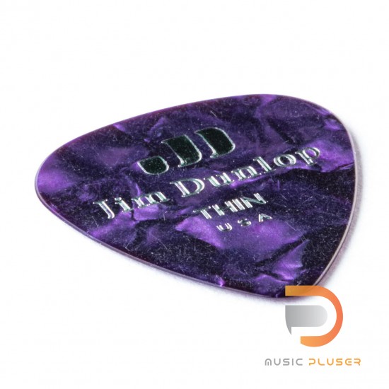 DUNLOP CELLULOID PURPLE PEARLOID PICK THIN 483-13TH