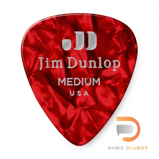 DUNLOP CELLULOID RED PEARLOID PICK MEDIUM 483-09MD