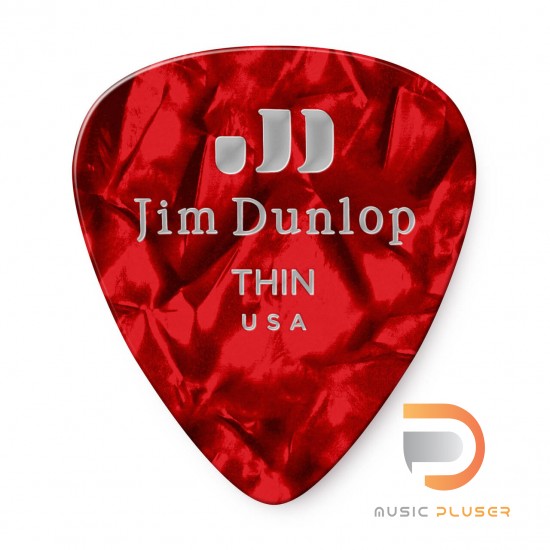 DUNLOP CELLULOID RED PEARLOID PICK THIN 483-09TH