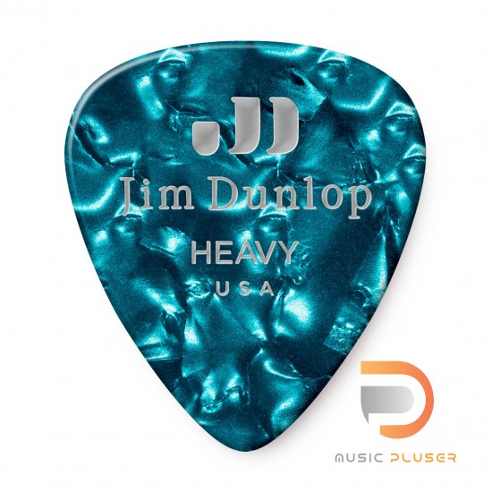 DUNLOP CELLULOID TURQUOISE PEARLOID PICK HEAVY 483-11HV