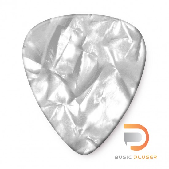 DUNLOP CELLULOID WHITE PEARLOID PICK EXTRA HEAVY 483-04XH