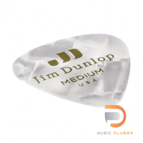 DUNLOP CELLULOID WHITE PEARLOID PICK MEDIUM 483-04MD