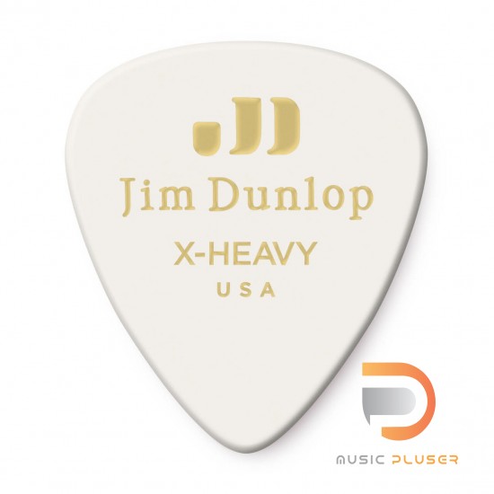 DUNLOP CELLULOID WHITE PICK EXTRA HEAVY 483-01XH