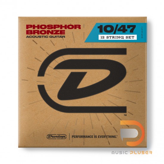 DUNLOP PHOSPHOR BRONZE ACOUSTIC GUITAR STRINGS 12 STRING SET 10-47 DAP1047J