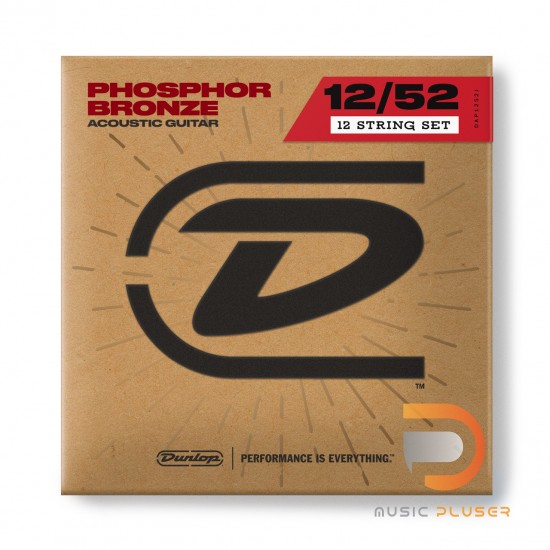 DUNLOP PHOSPHOR BRONZE ACOUSTIC GUITAR STRINGS 12 STRING SET 12-52 DAP1252J