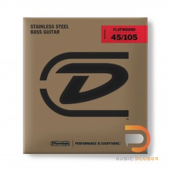 DUNLOP STAINLESS STEEL FLATWOUND BASS STRINGS 45-105 DBFS45105