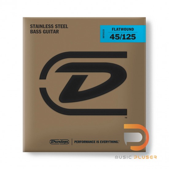 DUNLOP STAINLESS STEEL FLATWOUND BASS STRINGS 45-125 | 5-STRING DBFS45125