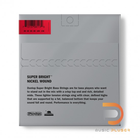 DUNLOP SUPER BRIGHT NICKEL WOUND BASS STRINGS 30-130 | 6-STRING DBSBN30130