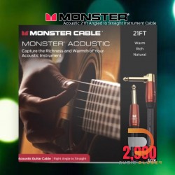 Monster Acoustic 21ft Angled to Straight Instrument Cable