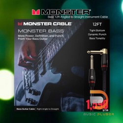 Monster Bass 12ft Angled to Straight Instrument Cable