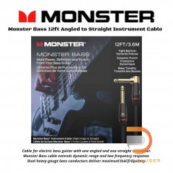 Monster Bass 12ft Angled to Straight Instrument Cable