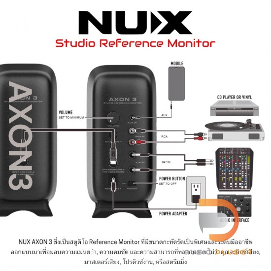 ลำโพงมอนิเตอร์ NUX AXON 3 Studio Reference Monitor ลำโพงมอนิเตอร์ NUX AXON 3 Studio Reference Monitor