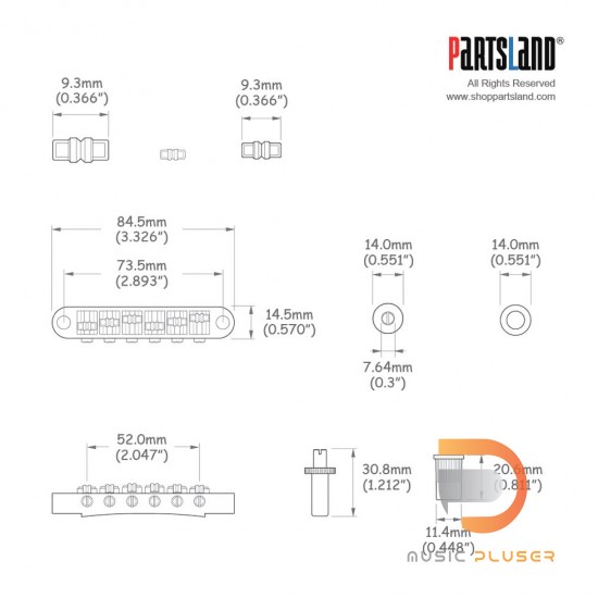 Partsland LP Roller Bridge LR05BRD รูใหญ่ Partsland LP Roller Bridge LR05BRD รูใหญ่