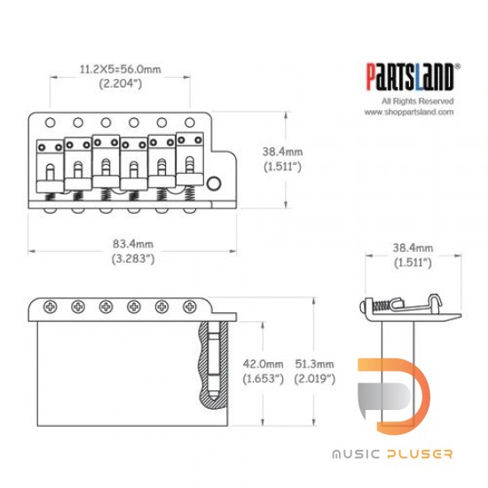 Partsland Tremolo ST40N (11.2mm)