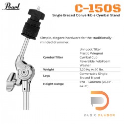 Pearl C150S Convertible Flat-Based Cymbal Stand
